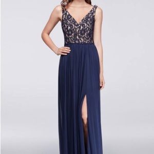 Navy Blue David’s Bridal Evening Gown - Size 6